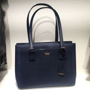Kate Spade Leather Ladies Satchel Bag - Navy Blue